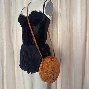 Round Rattan Bali Cross Body bag